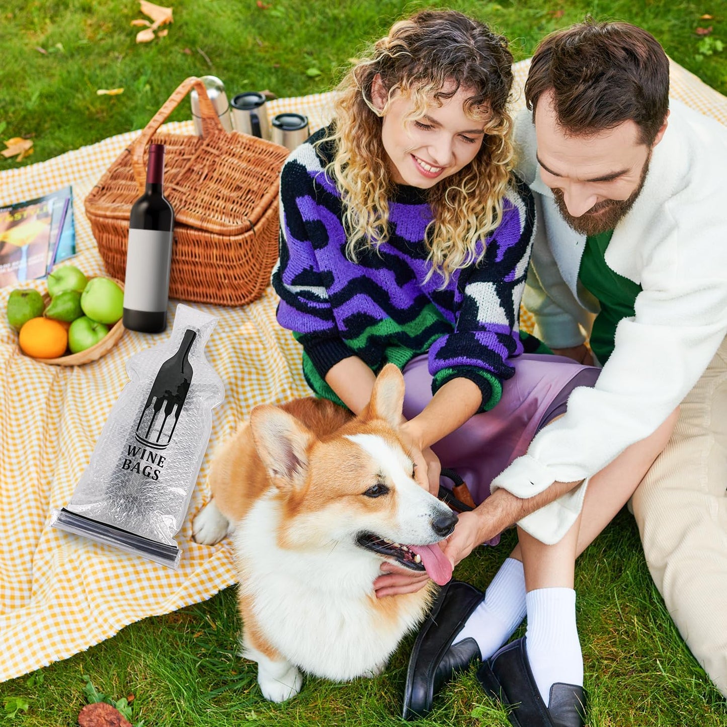 Wine Protection Travel Bag (4 pcs) Reusable, Leak-proof Thickened PVC Material, Double Bubble Cushioning, Triple Seals Design, Perfect Travelling Gifts